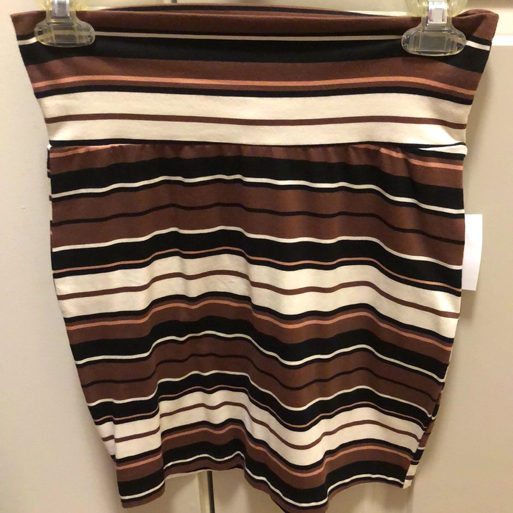 Brown Stripes Charlotte Russe Pencil Skirt NWT